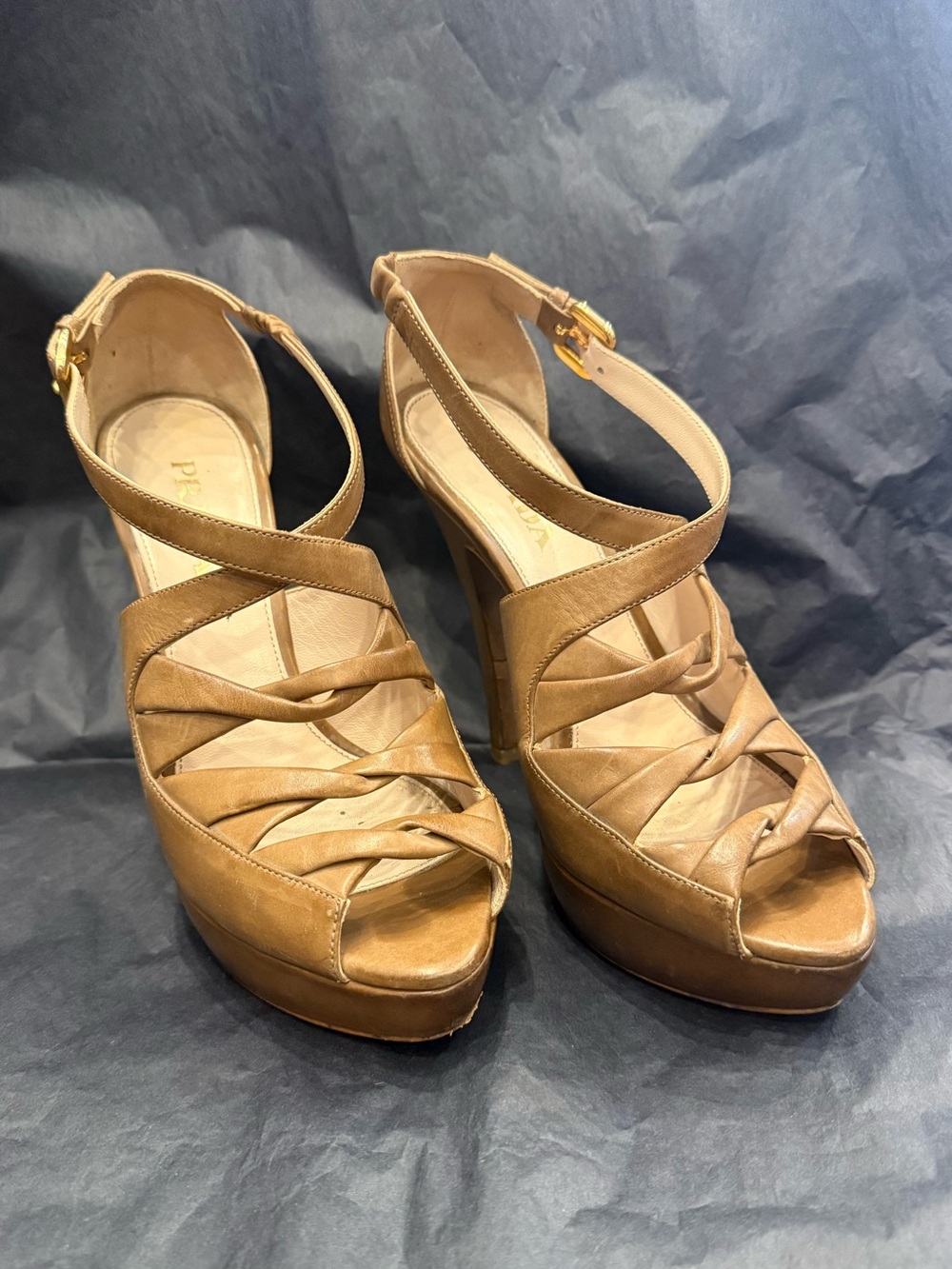 Prada Strappy Platform Heels